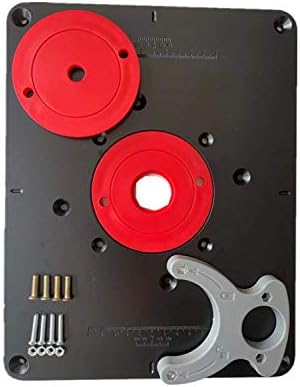Ioooworking alumínio placa de inserção de tabela com o anel de inserção do roteador plástico e parafusos de instalação para o banco