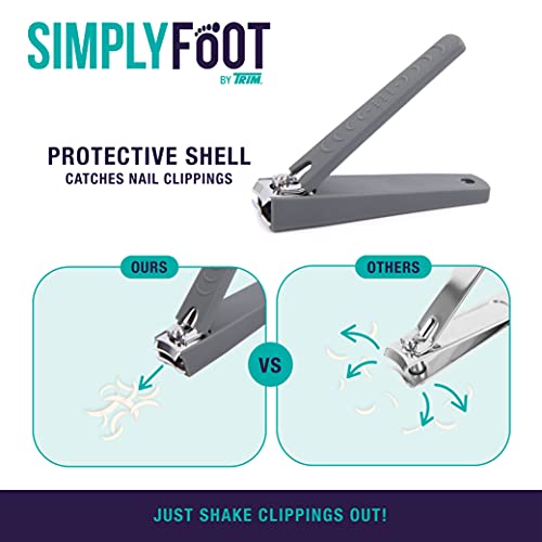Aparar simplesmente os cacos do pé do pé - lâminas de aço de qualidade - abertura aumentada - cortadoras de unhas para unhas grossas
