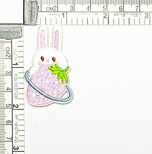 Kleenplus Mini Rabbit com Planeta de Morango Cartoon Crianças Crianças adesivos Patches artesanais DIY Apliques de costura bordados em manch