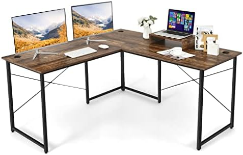 Xxxdxdp 95 polegadas l forma de forma reversível mesa de computador de 2 pessoas com manobra removível de mesa longa