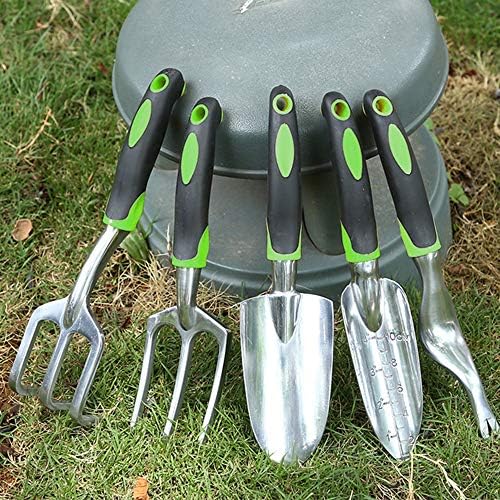 PDGJG Garden Tool Hand Trowel Bonsai Shovel Rake, Cultivador, Ferramentas de Weeder com cabo ergonômico, transplante de terras