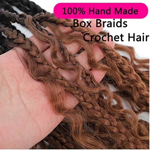 7 pacotes Boho Box Braids Crochet Hair Bohomian Box Braids Branças Crochet Branças Cabelo Caixa de crochê Balas