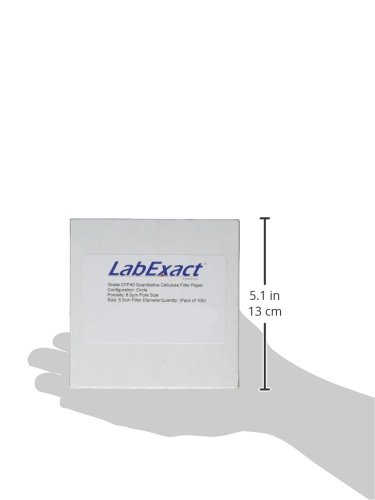 LabExact 1200249 Grade CFP40 Papel de filtro de celulose quantitativo, 8,0 µm, 5,5 cm