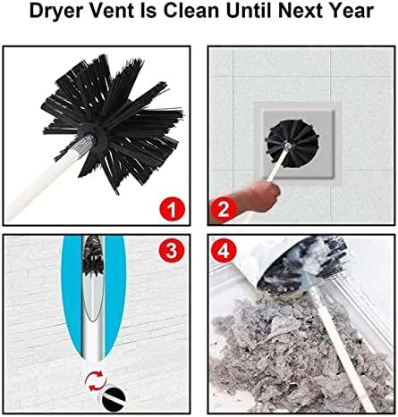 Liyun Chimney Sweep Kit Secador de ventilação de ventilação Kit de limpeza de ventilação Pushing Brush Removedor