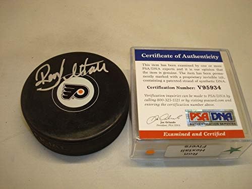 Ron Hextall assinou o Philadelphia Flyers Hockey Puck Autografou PSA/DNA CoA 1A - Pucks NHL autografados