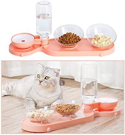 Dispensador de água Chuchen alimentador de animais de estimação Pet Cat Double Food Feeding Belicer Bowl com dispensador de água para