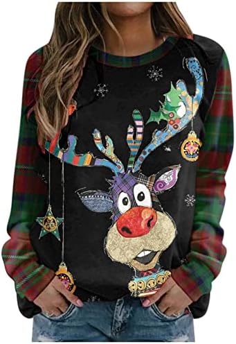 Swetons de Natal para mulheres engraçadas de rena de rena de rena