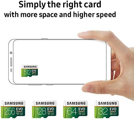 Samsung 256 GB 100MB/S MicroSDXC EVO Selecionar cartão de memória com adaptador de tamanho completo