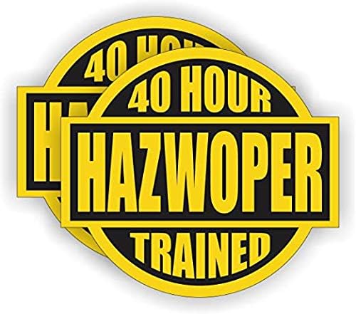 40 horas Hazwoper treinado adesivo de capacete/capacete rótulo de etiqueta de almoço de almoço Caixa de segurança Adesivos de segurança