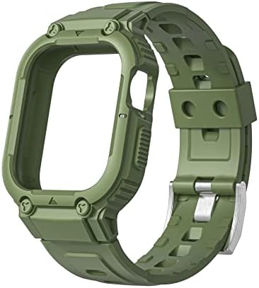 Caixa Founcy Strap for Apple Watch Ultra 49mm 45mm 44mm 41mm Banda de silicone para Iwatch Serie 8 7 6 Pulseira esportiva