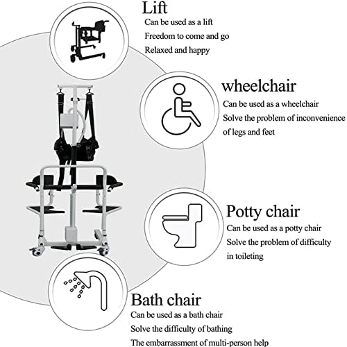 Elevador do paciente para casa, cadeira de chuveiro elétrico com motor duplo e assento dividido de 180 °, cadeira de rodas de