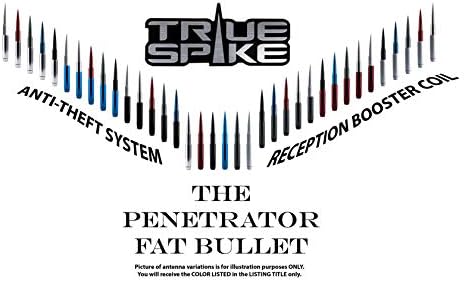 True Spike 9 polegadas Prata Black Tip Penetrator Bullet Bullet Antena com bobina anti-roubo + cobre em alumínio usinado de