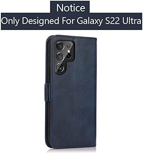 CAVEKEAP GALAXY S22 Ultra 5G Case Cartet, Flip Folio Magnetic Fechlete Premium Caso de couro Caixa Kickstand Credit Holder PU