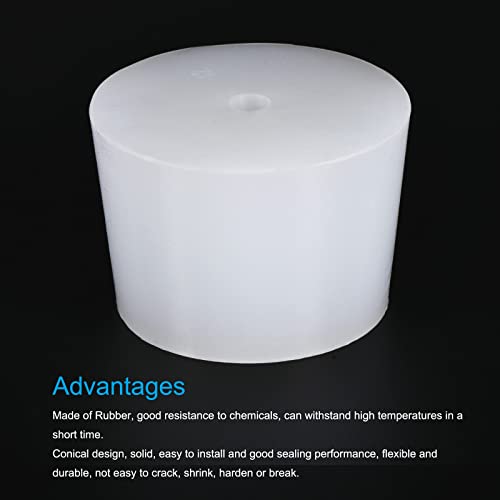 Meccanixity Silicone Rubber cônico Plugue de 52 mm a 59,7 mm com orifício branco para revestimento em pó, pintura, anodização,