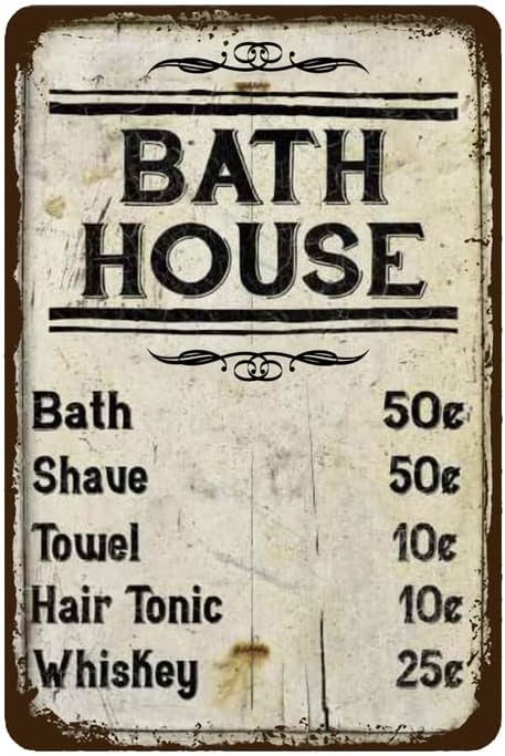 Lista de preços da casa de batata de lata Sinais de decoração vintage para casa de chuveiro casa de barbear fazenda
