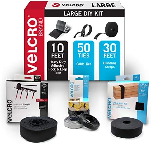 Velcro Brand Kit Diy Home - Médio, organize cozinhas, garagem ou galpão, sem parafusos ou ferramentas necessárias, preto