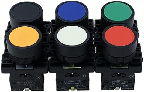 Bholsa 22mm 1 NÃO/1NC SINAL MONTOMENTO PUSCOMENTO CUMPELA 600V 10A ZB2-EEA31 Vermelho, verde, amarelo, azul, branco e preto
