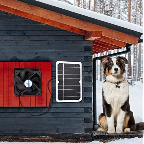 Painel solar de 5V de Karlak 6W com ventilador de frango com ventilador de frango Solar Cell Solar Cell for Dog Chicken House Sheds RV Greenhouse Outdoor Camping Mini Refrigerente Ventilador