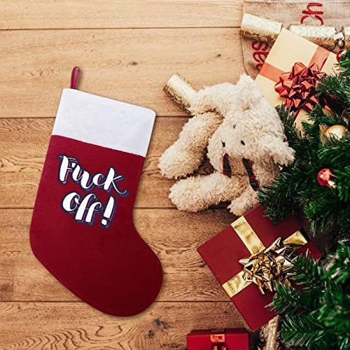 Foda -se as meias de férias de Natal vermelho decorações de casa para lareira de árvore de Natal Meias penduradas