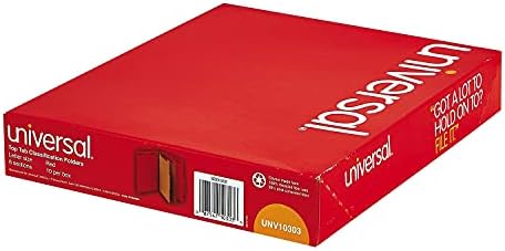 Pastas de classificação de prensas universais 10303, letra, seis seções, vermelho rubi, 10/caixa
