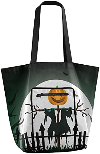Bolsa de ombro dobrável Bolsa de supermercado reutilizável abóbora Feliz Halloween Saco de bolsa de bolsa para escolar