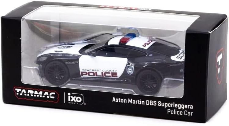 Aston Martin DBS Superleggera SeaCrest County Police Black and White 1/64 Modelo Diecast Model Car por Tarmac Works T64G-004-PC