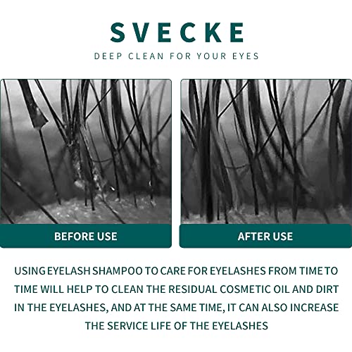 Extensão de cílios Shampoo e pincel Lash Cleanser Fomelid Paraben & Sulfato Free seguro para cílios naturais não irritórios perfeitos para salão e uso doméstico 2 fl.oz