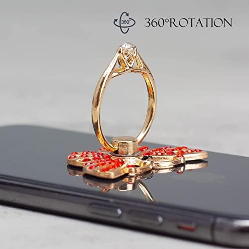 [2 pacotes] Butterfly Glitter Bling Bling Phone Ring Suport, Sparkle Phone Ring Grip Artificial Diamond Stand, Ring