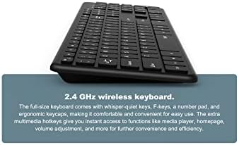 Geekom Wireless Keyboard and Mouse Combo - Uma dupla de trabalho essencial - 2.4g compacto de teclado sem fio para PC com mini corpo e clique silencioso