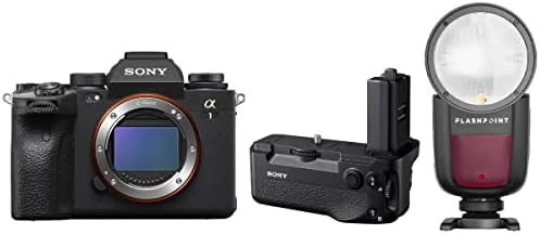 Sony Alpha 1 Pacote de câmera digital sem espelho com garra vertical VG-C4EM, Flashpoint Zoom Li-On x R2 TTL Flash Speedlight