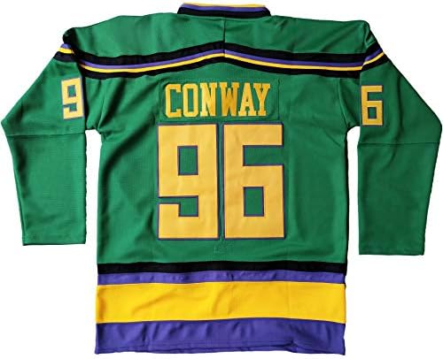96 Charlie Conway Mighty Ducks 99 Adam Banks Movie Ice Hockey Jersey