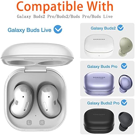 U.Ehome [3 em 1] Para Samsung Galaxy Buds 2 Pro Case / Galaxy Buds 2 Case / Galaxy Buds Pro Case / Galaxy Buds Live Case com kit mais