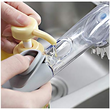 Utensílios de cozinha de escova de limpeza de n / c, alça móvel neutra, dois estilos de cabeça de escova, pressione líquido, fácil