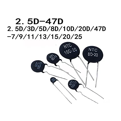 20pcs Resistor térmico NTC 2.5D 3D 5D-11 10D-9 10D-11 47D-15 10D-20 10D-2 -10D-11