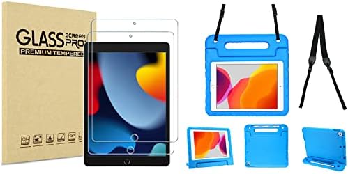 Procase [2 Pacote Novo pacote de protetor de tela iPad 10.2 com estojo infantil para iPad 10.2 8th Gen 2020 / 7th Gen 2019