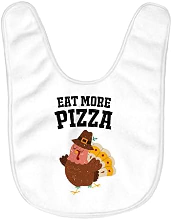 Turquia Eat Pizza Baby Bibs - Materiações engraçadas para alimentação de bebês - Borda de ilustração para comer