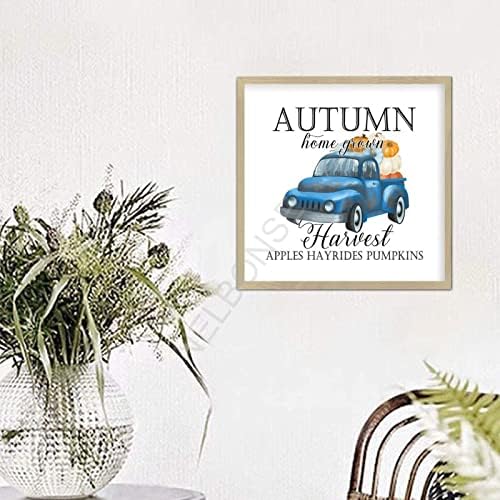 Colheita de outono com signo de fazenda de caminhões vintage 12x12 polegadas decoração de parede decoração de sala de estar para a parede decoração rústica de decoração de casa de fazenda decoração de cozinha sinalização de sala de estar sinal