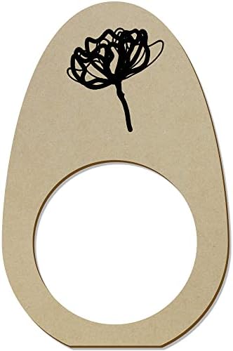 Azeeda 5 x 'flor' anéis/suportes de guardanapo de madeira