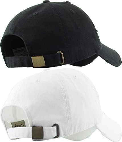 Kbethos pacote pacote vintage angustiado com algodão branco chapéu de algodão masculino homem bolo de beisebol chapéu