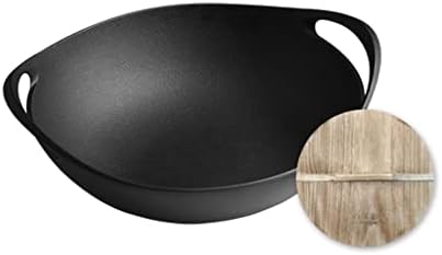 Pdgjg wok não revestido binaural Uma panela de ferro fundido panela fundido hap à moda antiga não fácil de não ser