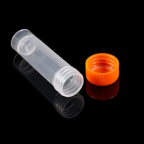 10pcs 5ml Plástico Tubos de teste congelados Pacote de tampa de vedação de frasco Vial Contêiner com junta de silicone,