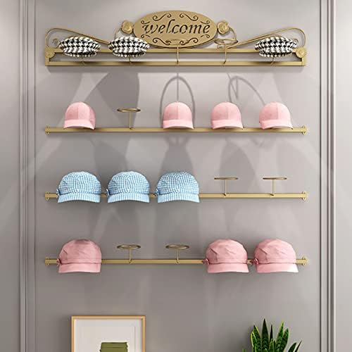 Organizador de tampa vertical que pendura na parede de Ysma para chapéu de beisebol, suporte para armazenamento de chapéu de entrada para o chapéu para múltiplos chapéus e peruca, fácil de instalar