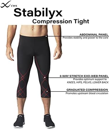 Suporte da junta de Stabilyx de CW-X Men 3/4 calças apertadas