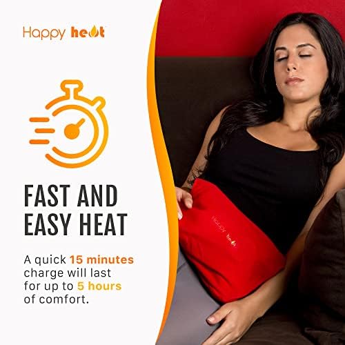 Happy Heat Water Hot Bottle Electric com tampa, almofada de aquecimento, bolsa de compressão quente para cólicas menstruais/de período,