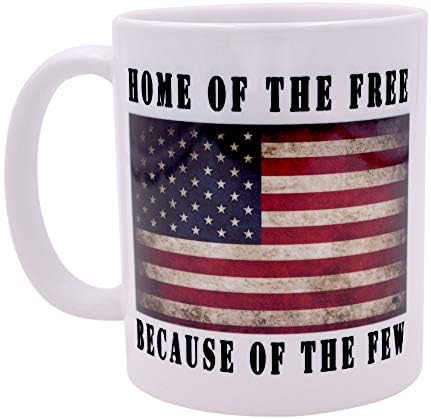 Rogue River Tactical Patriótico USA Bandeira Funny Coffee Caneca Novelty Cup Gift America Home of the Free Military