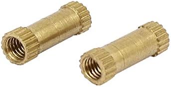 X-Dree m3x12mmx4.3mm Brass fêmea inserir fêmea feminina fixadora de porca embutida 1000pcs (m3x12mmx4.3mm latón roscado