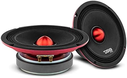 Pacote de alto -falantes de carro DS18 Médio e alto - 2x 6,5 Slim Midrange Range Bullet Loudspeaker 500 Watts Peak