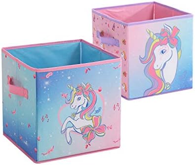 Ideia Nuova Nickelodeon JoJo Siwa Glow nos cubos de armazenamento dobráveis ​​escuros, conjunto de 2, 10 x10