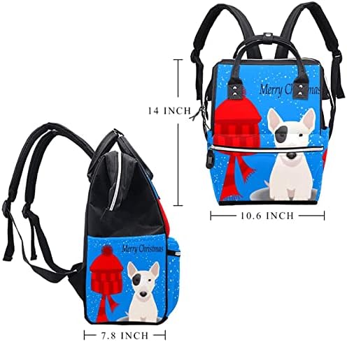 Mochila de viagem Guerotkr, bolsas de fraldas, bolsa de fraldas de mochila, cachorro Feliz Natal