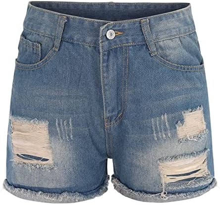 Denim Shorts Mulheres Low Rise Casual rasgado Jean Shorts Cheneba estendida Juniores Vintage Juniors Hot Jean Shorts com bolsos